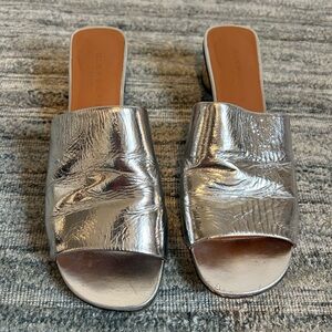Gleaming Silver Women's Mules